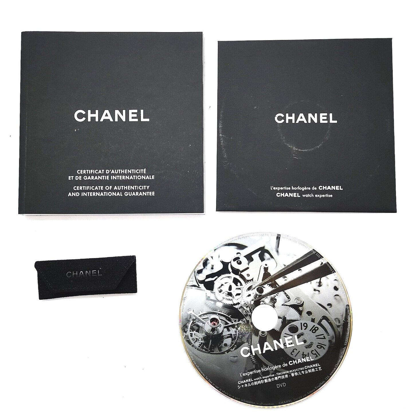 VINTAGE GENUINE CHANEL watch case box DVD booklet Guarantee 2010 2011 0503005m2