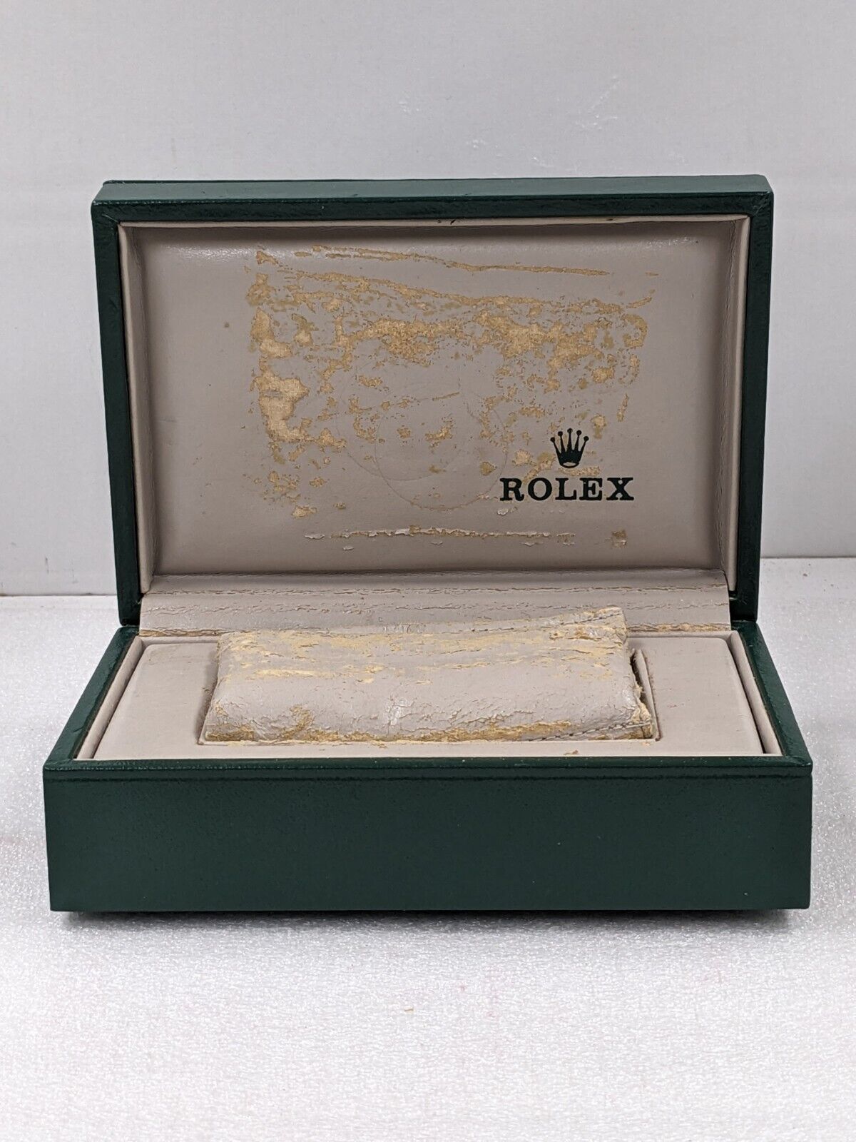 VINTAGE GENUINE ROLEX Green watch box case 68.00.2 wood leather 231214006y5S