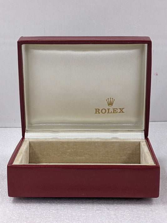 GENUINE ROLEX Red watch box case no inner 14.00.02 wood leather 231125003y2S