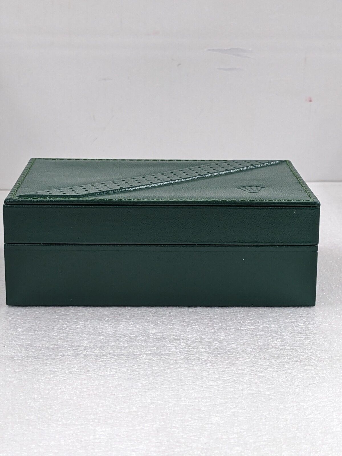 VINTAGE GENUINE ROLEX Green watch box case 68.00.06 wood leather 230701001y3S