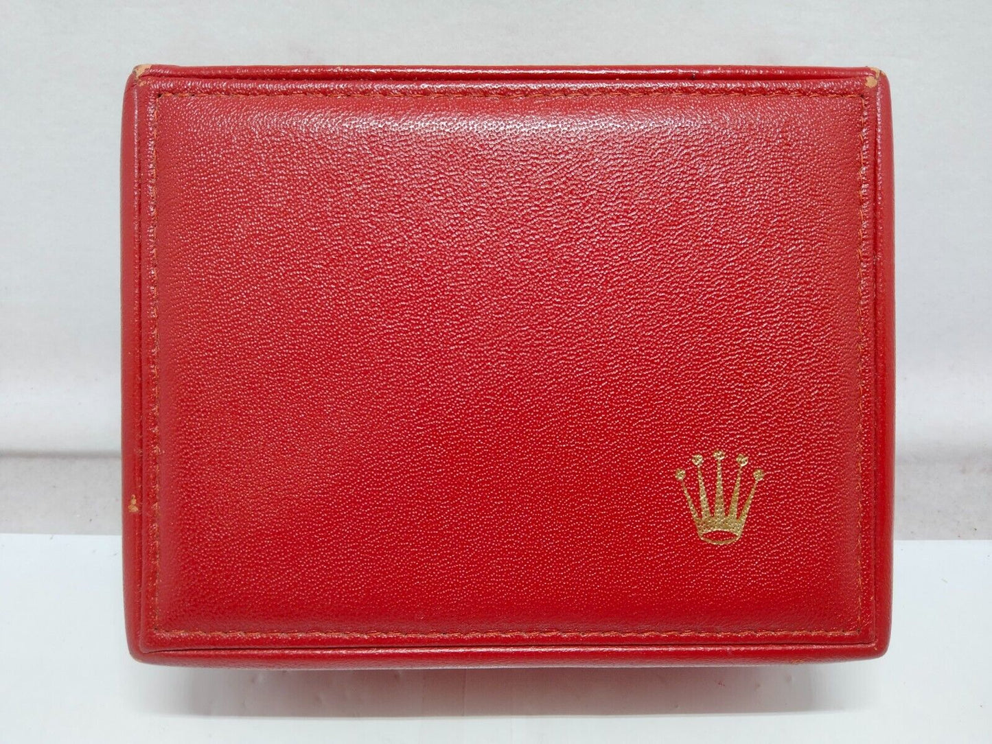 VINTAGE GENUINE ROLEX Red watch box case 14.00.01 no inner wood 230715001y2S