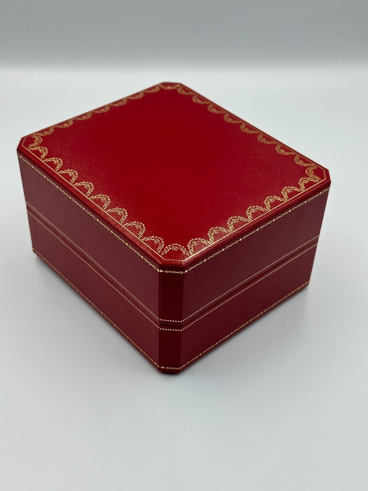 VINTAGE GENUINE CARTIER Red watch box case wood leather Booklet DVD 240128004mA