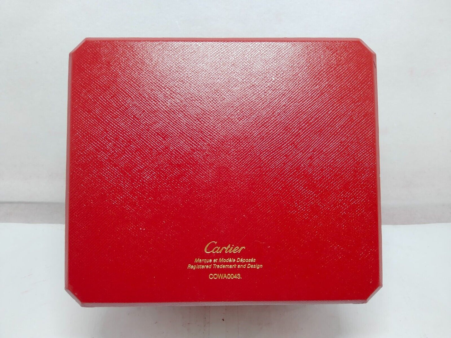 VINTAGE GENUINE CARTIER watch box case red wood leather white 231113021mS