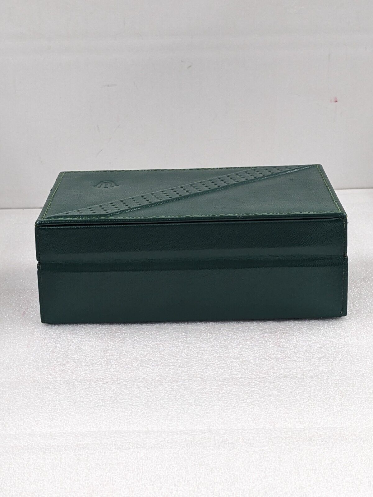 VINTAGE GENUINE ROLEX Green watch box case 68.00.06 leather wood 231109004y2S