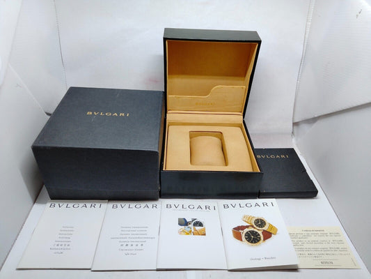 VINTAGE GENUINE BVLGARI watch box case black warranty guarantee 231008007y3S