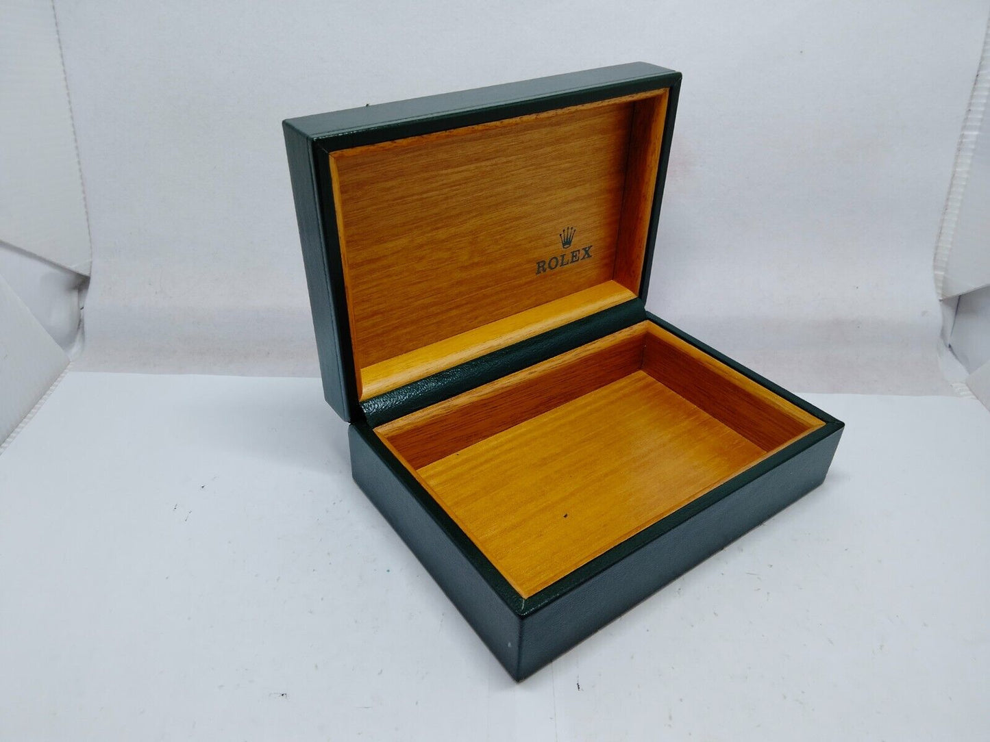 VINTAGE GENUINE ROLEX watch box case 68.00.02 Green no inner wood 0208001y4S