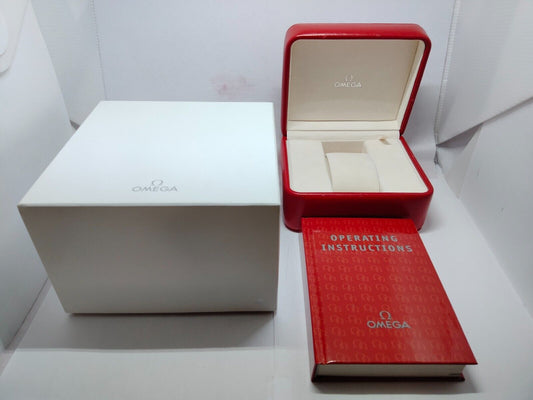 VINTAGE GENUINE OMEGA Speedmaster Seamaster watch box case booklet red 1025003yS