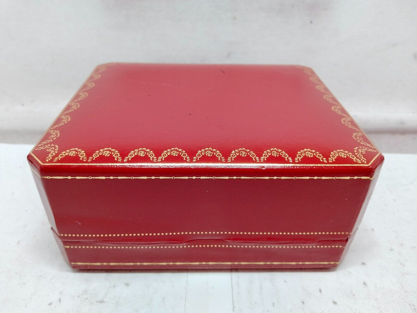 VINTAGE GENUINE CARTIER red watch box case wood leather booklet 230911019yS