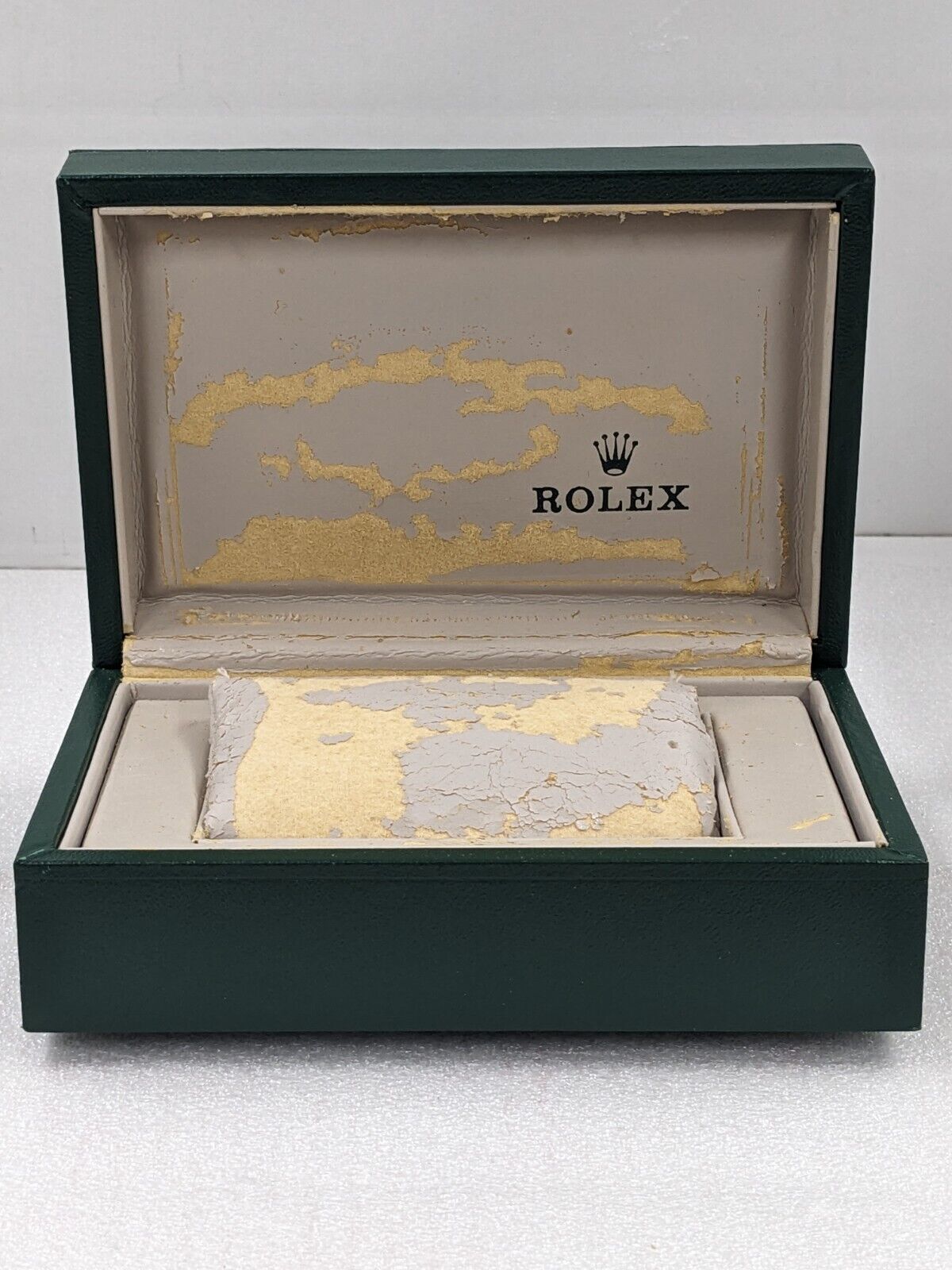 VINTAGE GENUINE ROLEX Green watch box case 68.00.06 leather wood 231109004y6S