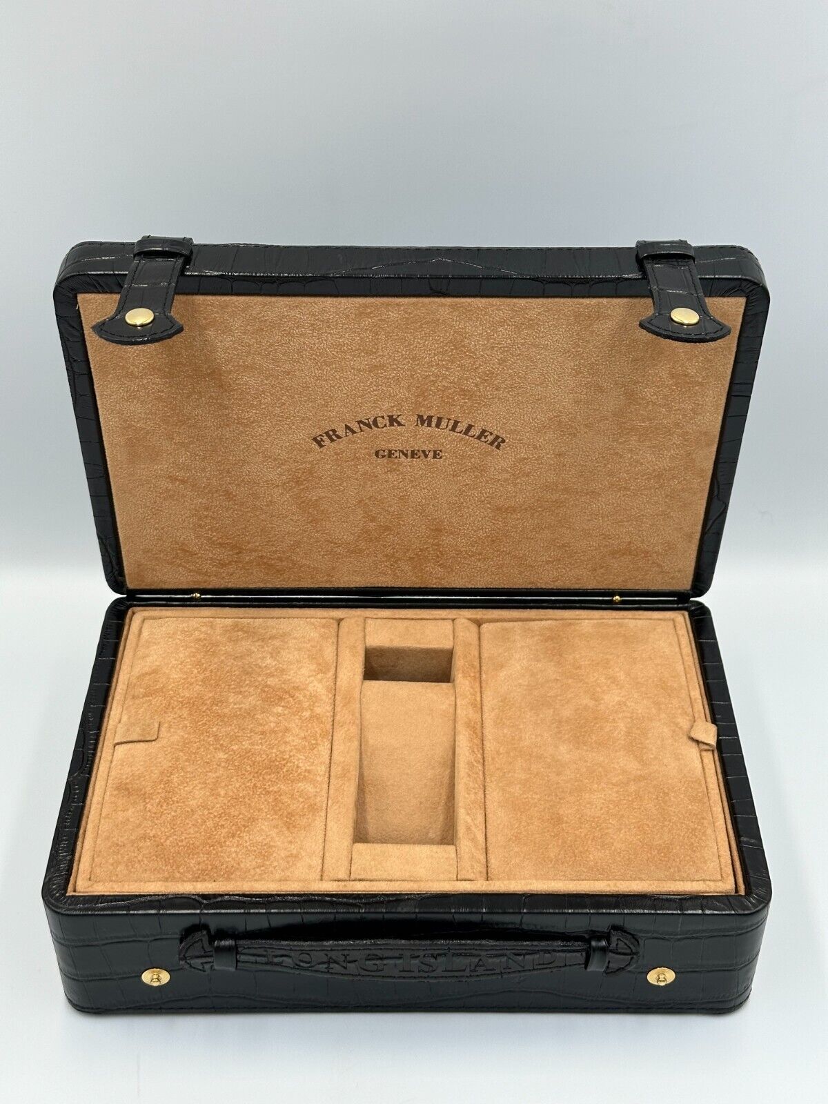 VINTAGE GENUINE FRANCK MULLER Black watch box case wood leather 240216006eA