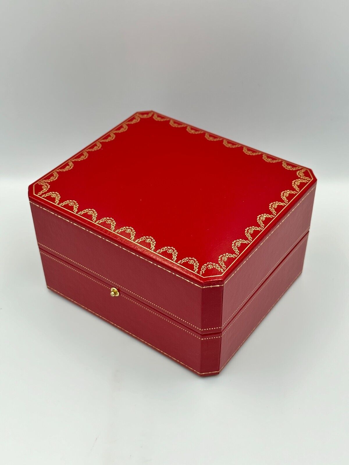 VINTAGE GENUINE CARTIER Red watch box case wood leather Booklet 240227010yA