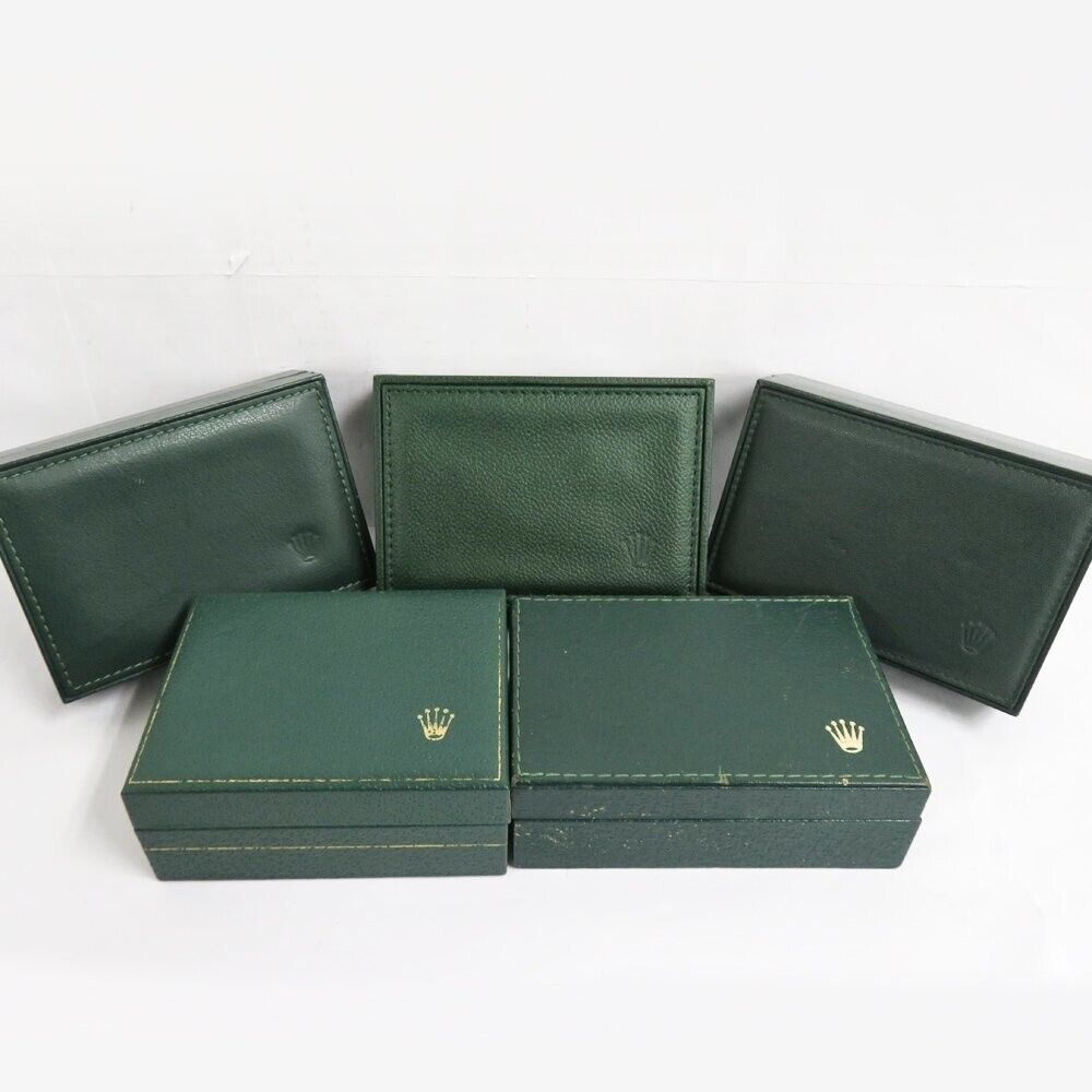 VINTAGE GENUINE ROLEX watch box case 68.00.08 Green wood leather 231215003y1S