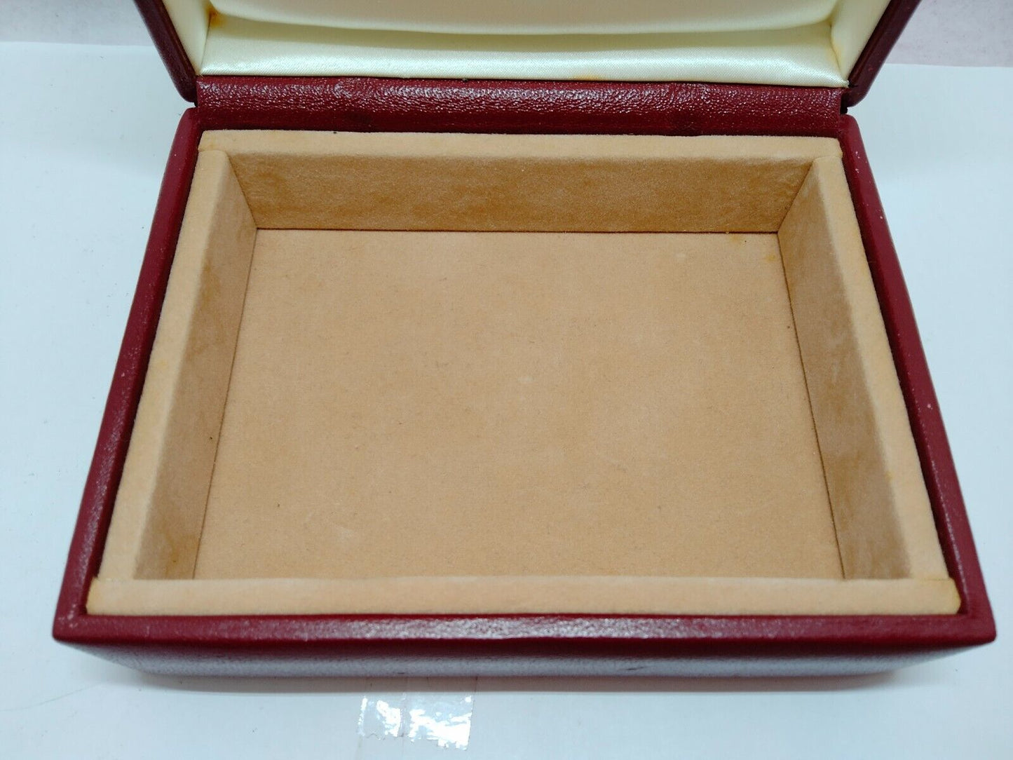 VINTAGE GENUINE ROLEX Red watch box case 14.00.08 wood leather 1019004eS