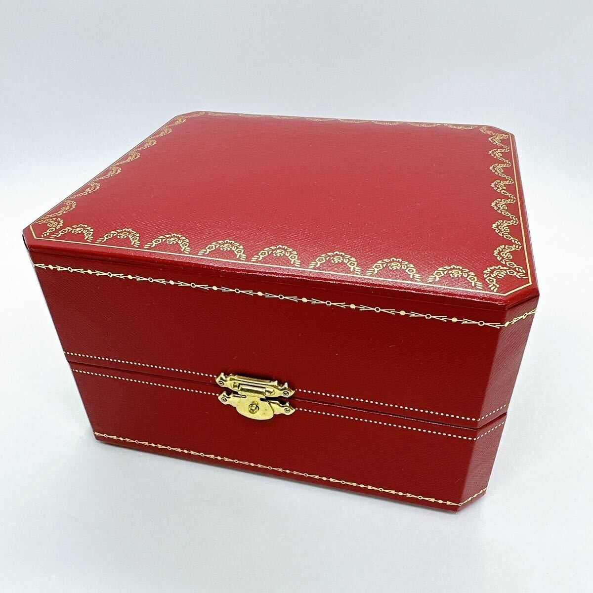 VINTAGE GENUINE CARTIER watch box case Red wood leather white 231123005yS