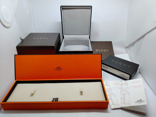 GENUINE HERMES GUCCI orange gray watch box booklet 2004' 2005' 1005001y4S