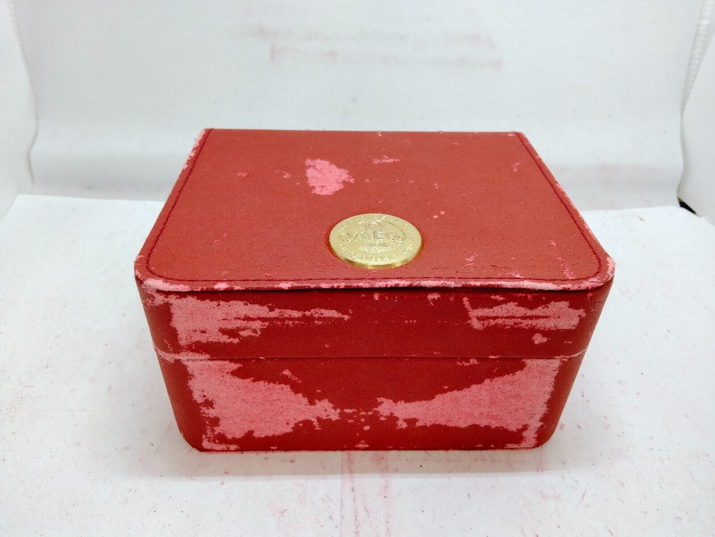 VINTAGE GENUINE OMEGA Speedmaster Seamaster Red watch box case 0912008y1S