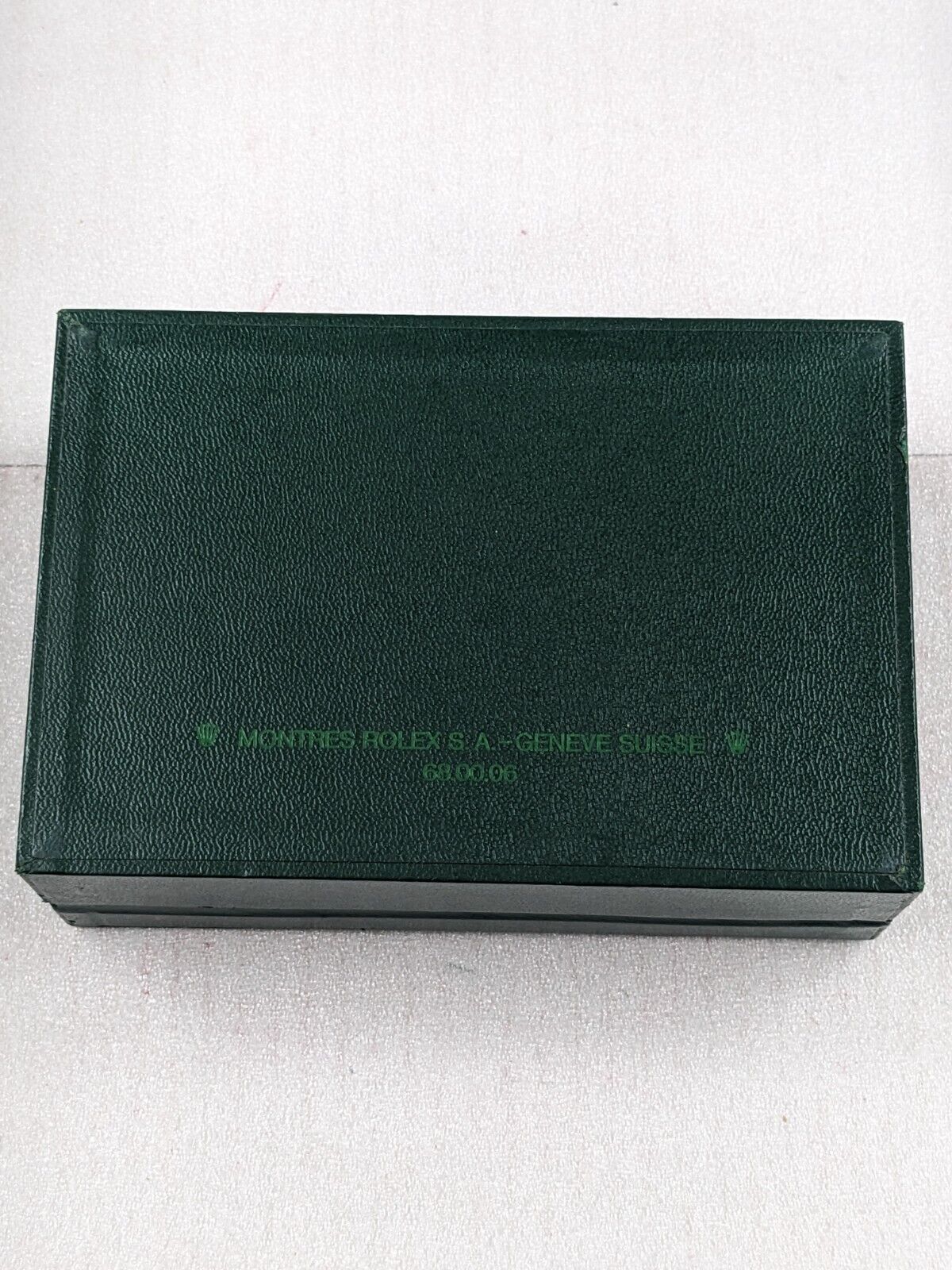 VINTAGE GENUINE ROLEX Green watch box case 68.00.06 leather wood 231109004y6S