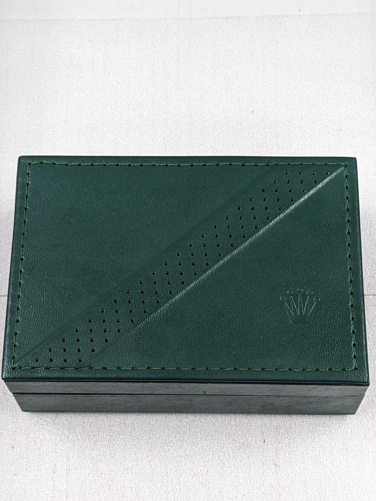 VINTAGE GENUINE ROLEX Green watch box case 68.00.2 leather no inner 231109004y7S