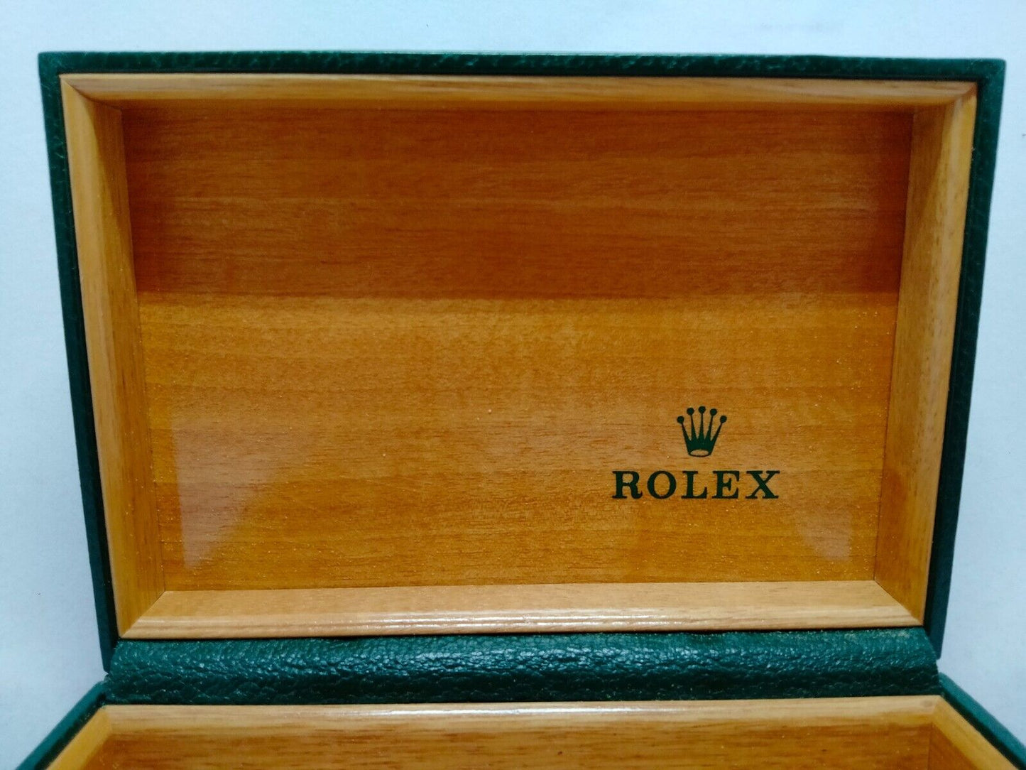 VINTAGE GENUINE ROLEX watch box case 68.00.55 Green wood no inner 0208001y3S