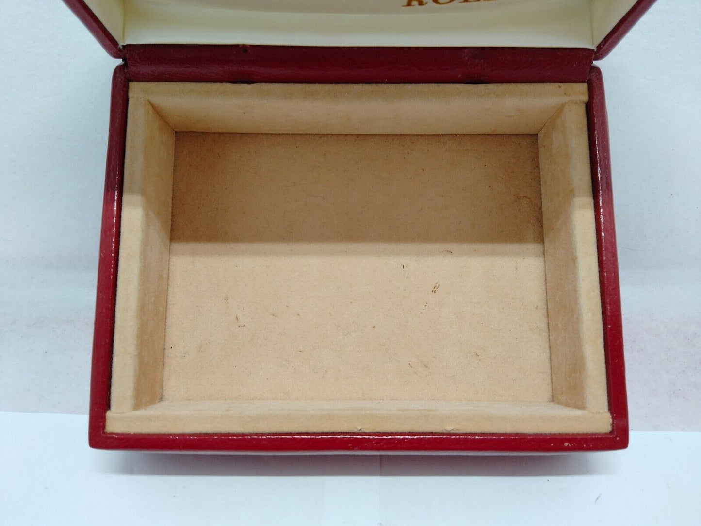 VINTAGE GENUINE ROLEX watch box case 14.00.08 red leather wood 1118001y4S