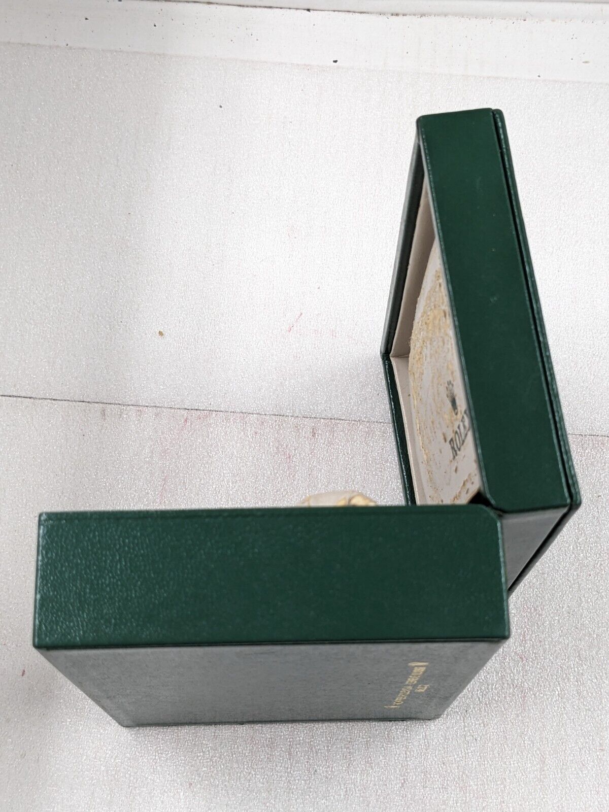 VINTAGE GENUINE ROLEX Green watch box case 68.00.2 wood leather 231214006y5S