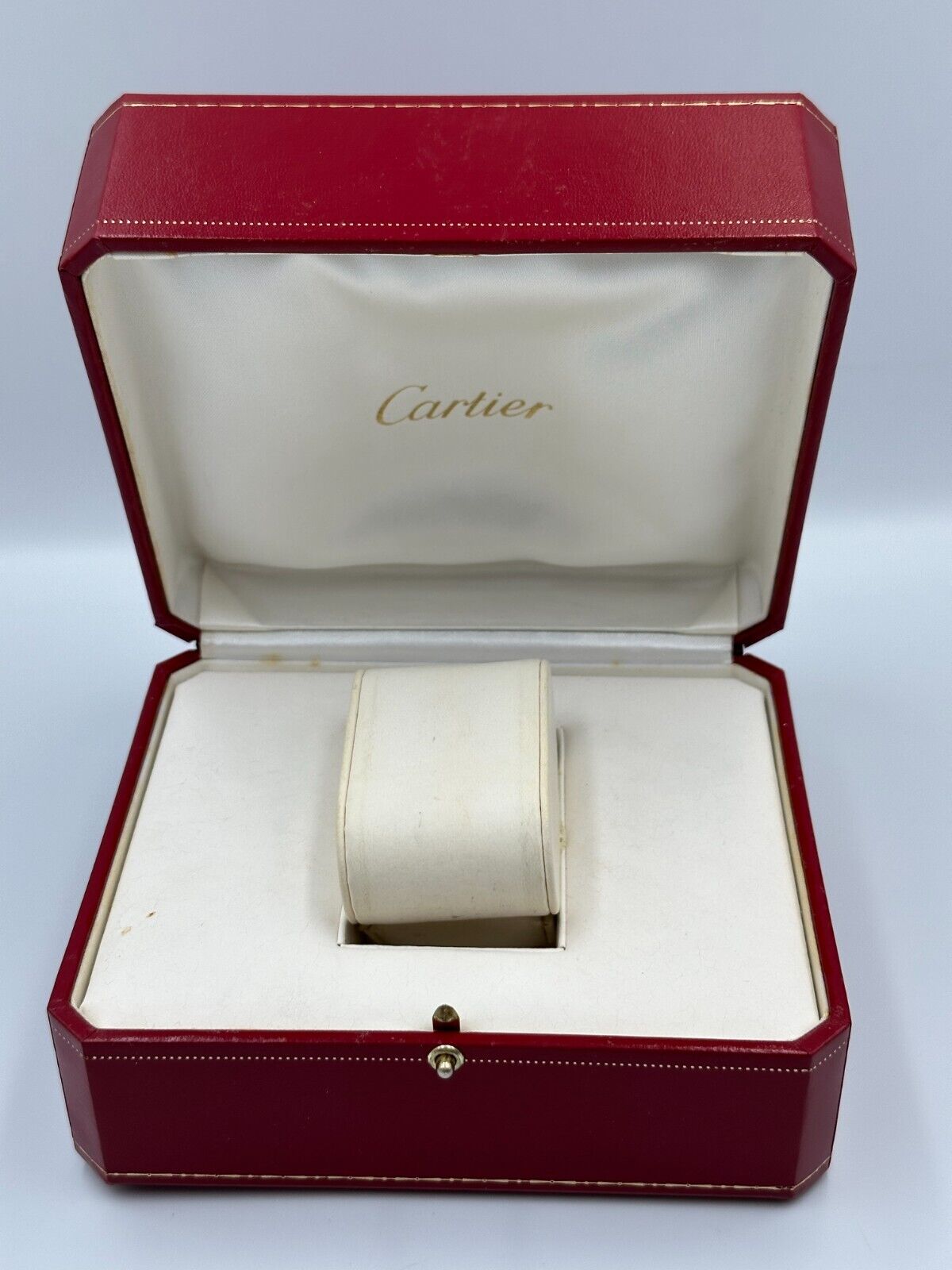 VINTAGE GENUINE CARTIER Red watch box case wood leather Booklet 240125001yA