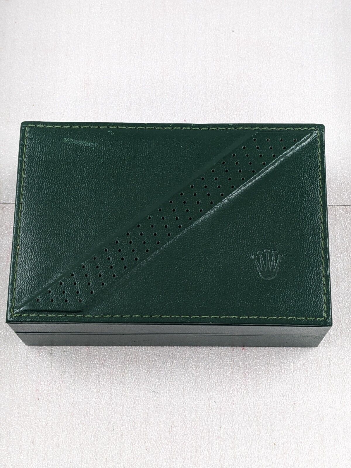 VINTAGE GENUINE ROLEX Green watch box case 68.00.06 leather wood 231109004y6S