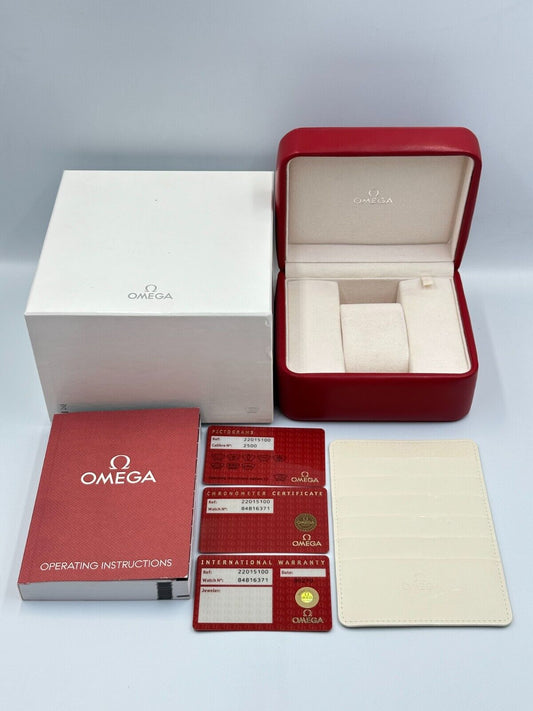 VINTAGE GENUINE OMEGA Speedmaster Seamaster Red watch box case card 240204005y1A