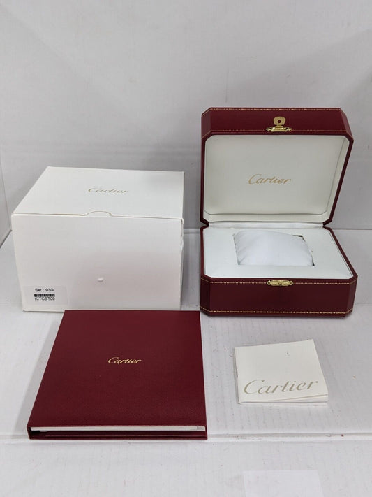 VINTAGE GENUINE CARTIER Red Leather watch box case COWA0043 wood 231010005y1S