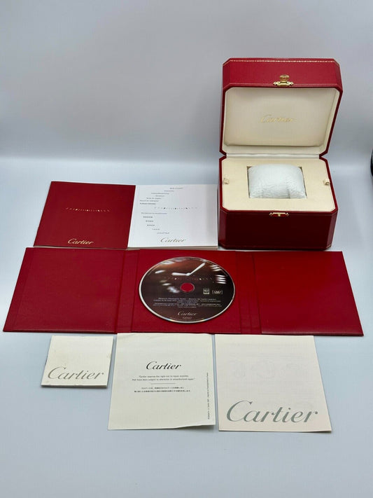 VINTAGE GENUINE Cartier Red COWA 0044 watch box case booklet DVD 240115007yA