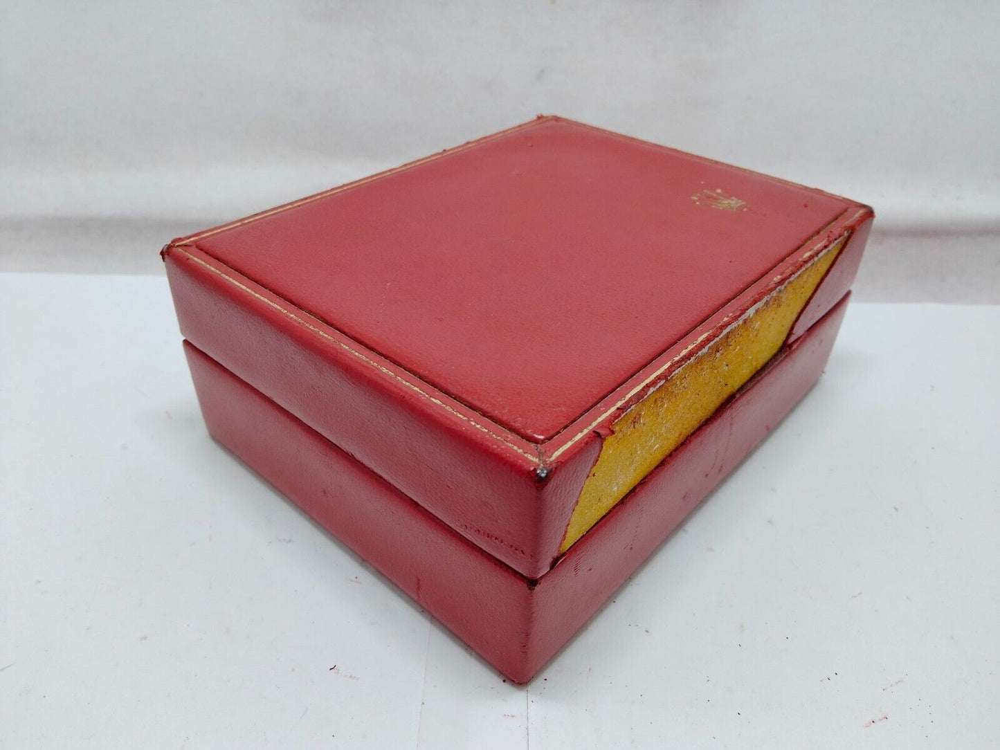 VINTAGE GENUINE ROLEX watch box case red 14.00.02 junk no inner 230921008y3S