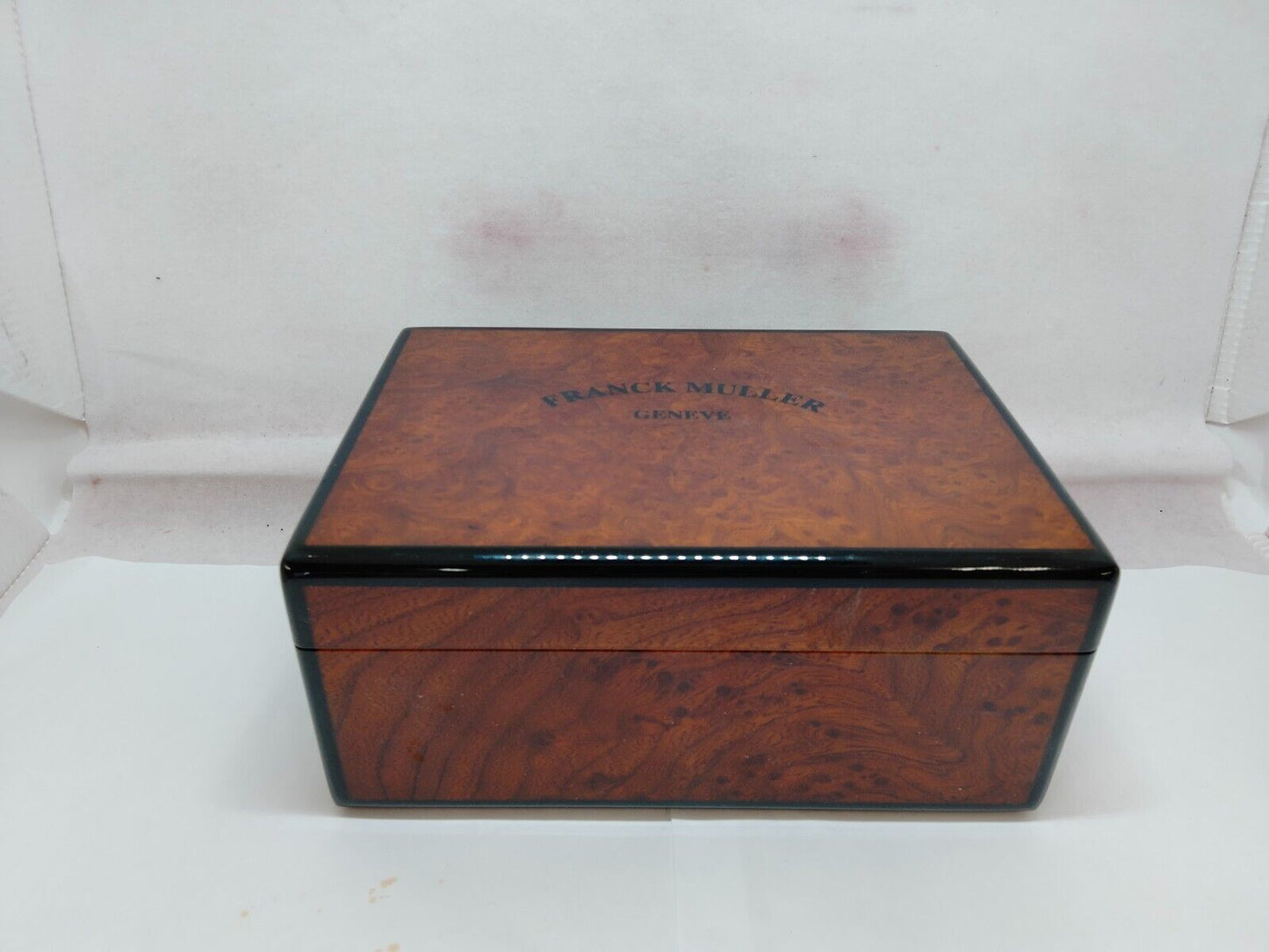 VINTAGE GENUINE FRANCK MULLER Green watch box case wood leather 231213003y2S