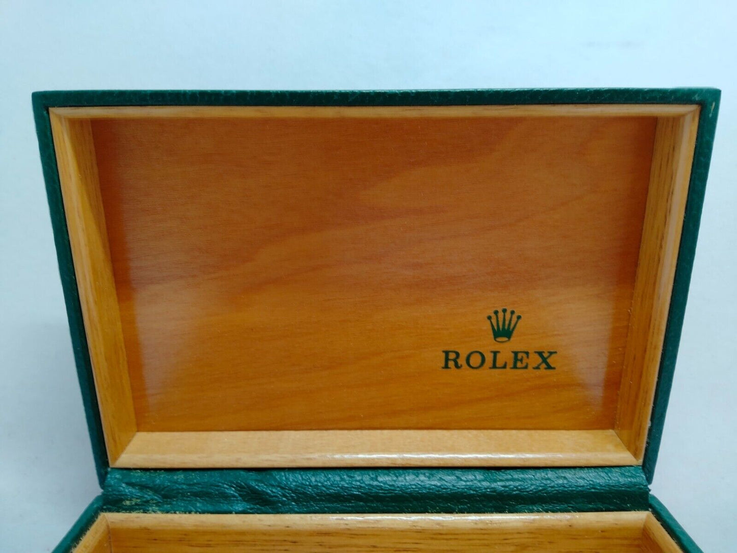 VINTAGE GENUINE ROLEX watch box case 68.00.55 Green wood leather 1223004y1S