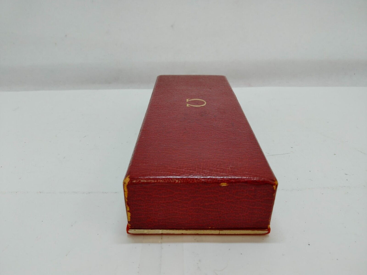 VINTAGE GENUINE OMEGA watch box case red leather 0714001yS