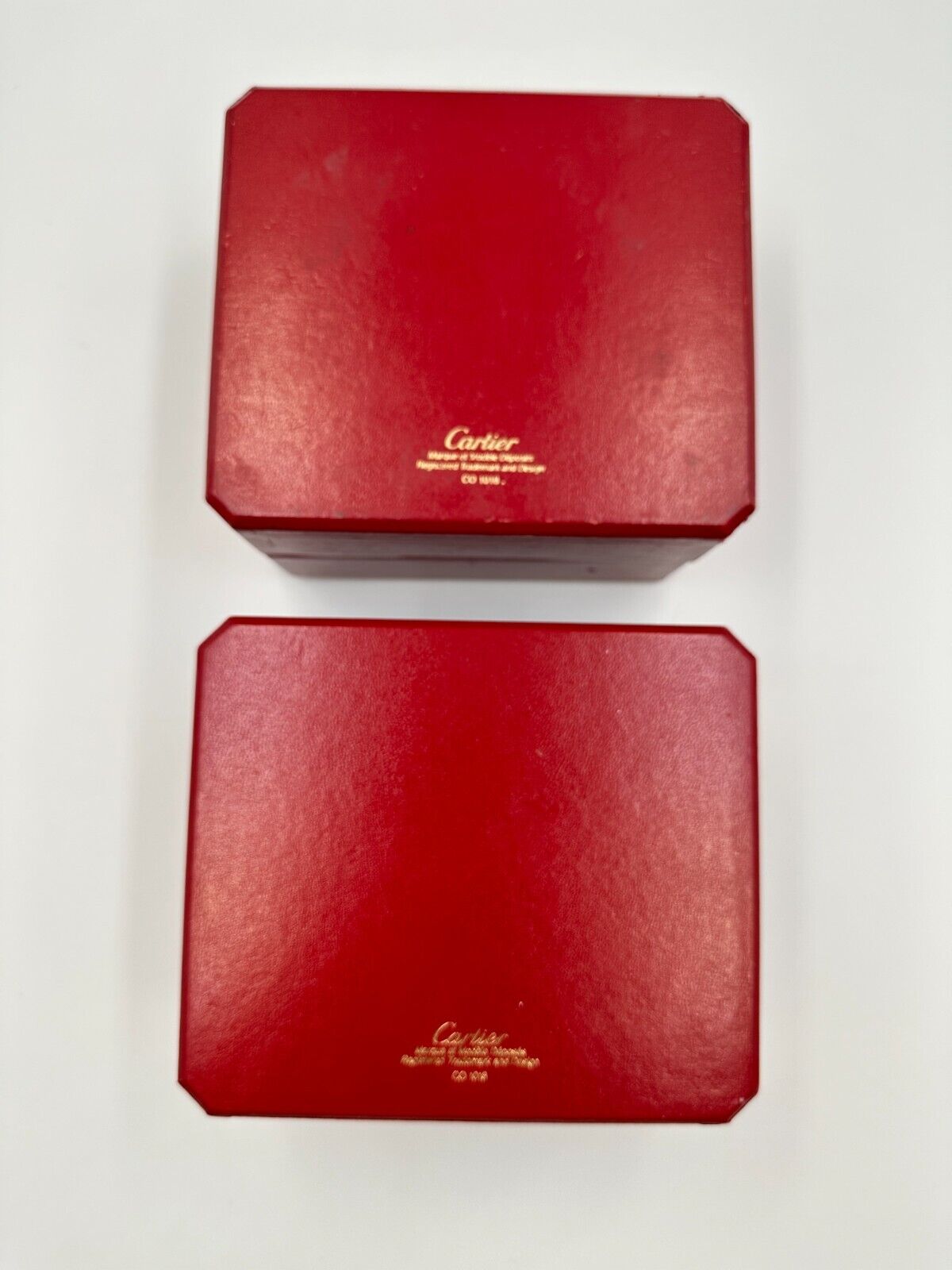 VINTAGE GENUINE CARTIER Red watch box case wood leather Booklet 240222002yA