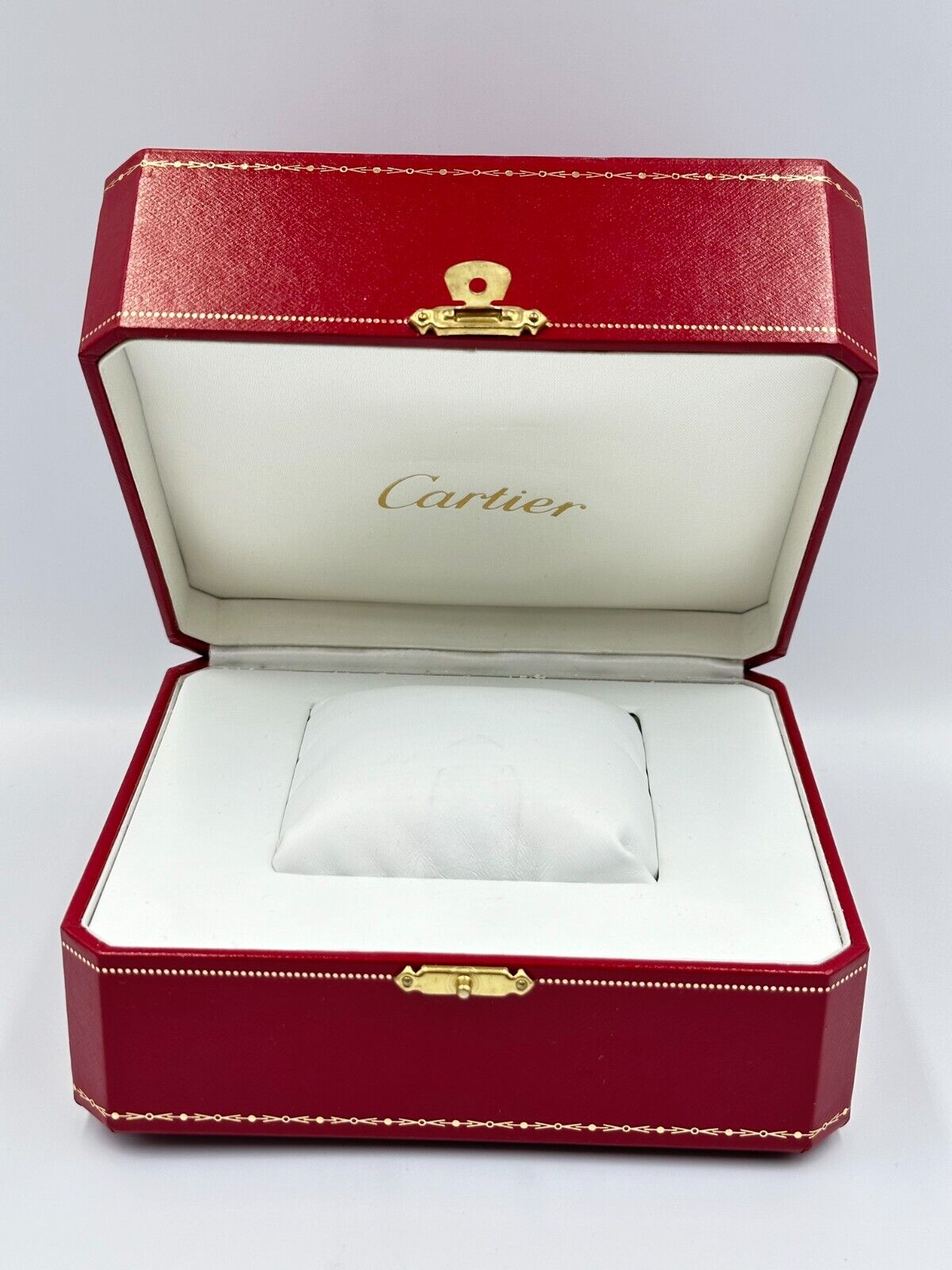 VINTAGE GENUINE CARTIER Red watch box case wood leather Booklet 240221001yA