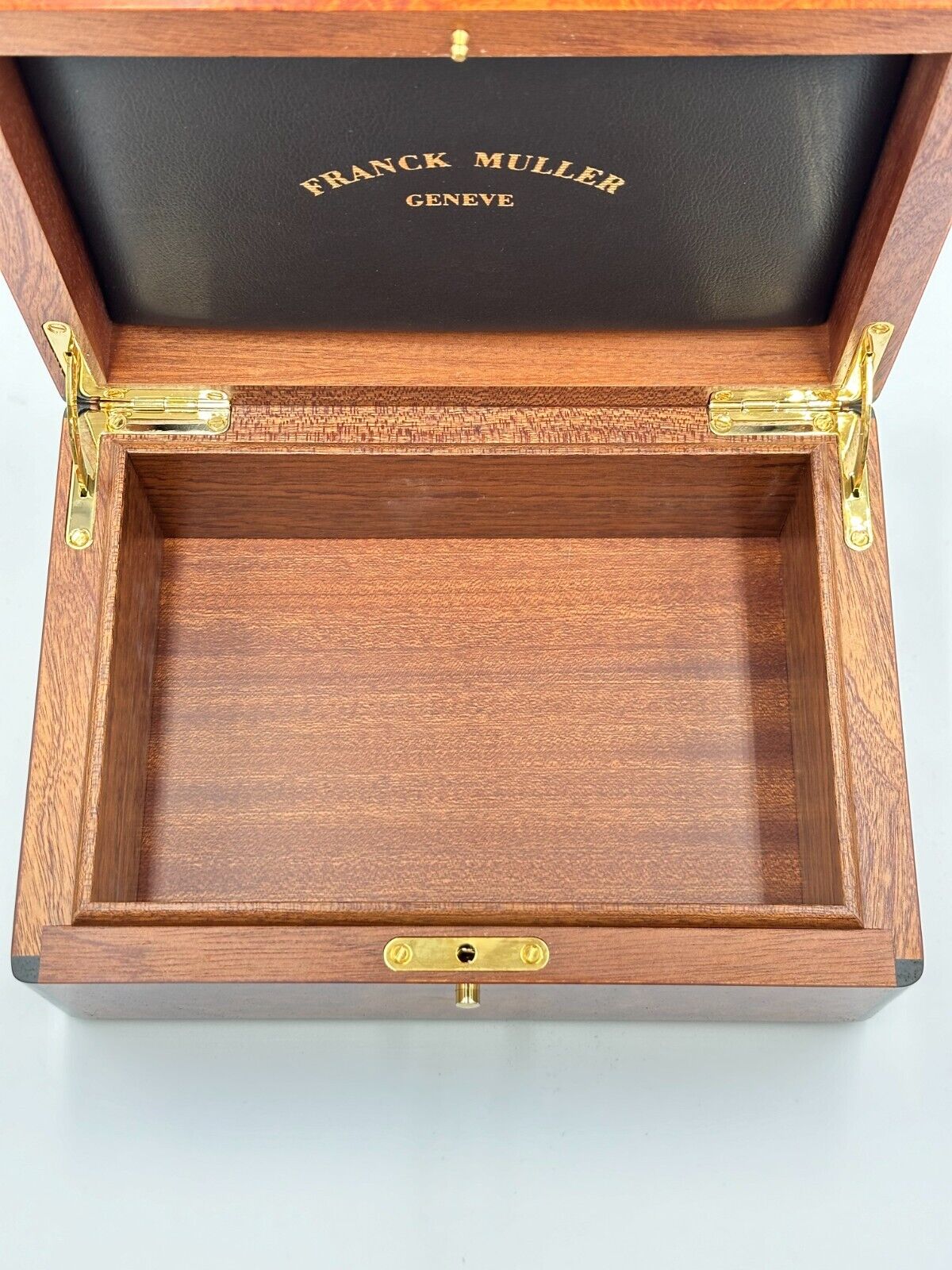 VINTAGE GENUINE Franck Muller Brown watch box case wood leather 240223004y2A