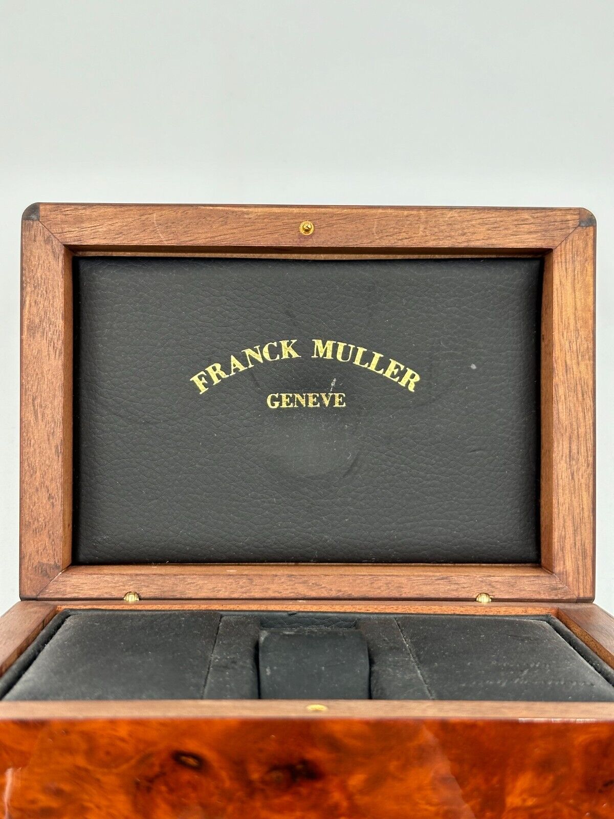 VINTAGE GENUINE FRANCK MULLER Brown watch box case wood leather 240223004y6A