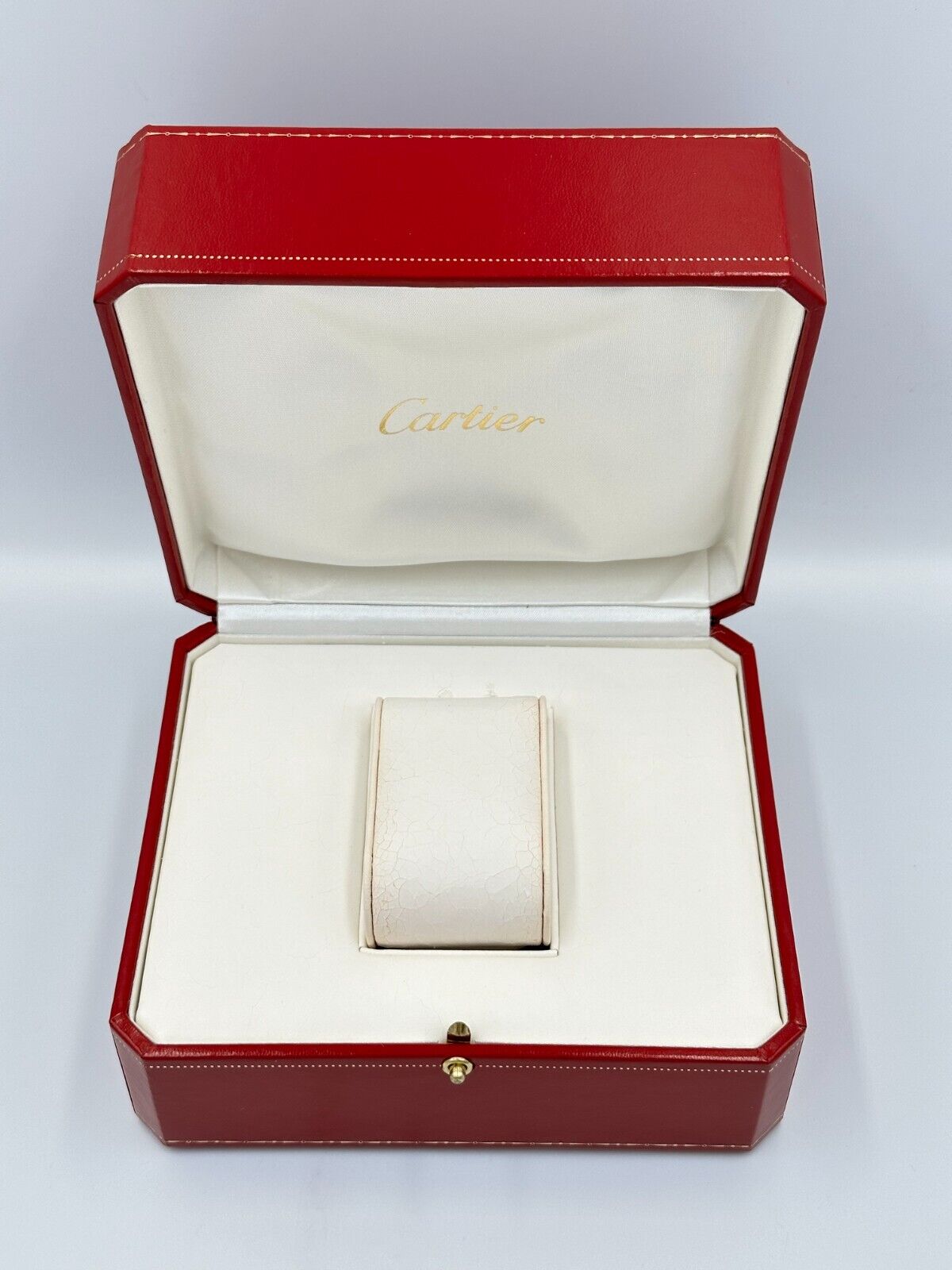 VINTAGE GENUINE CARTIER Red watch box case wood leather Booklet 240227010yA