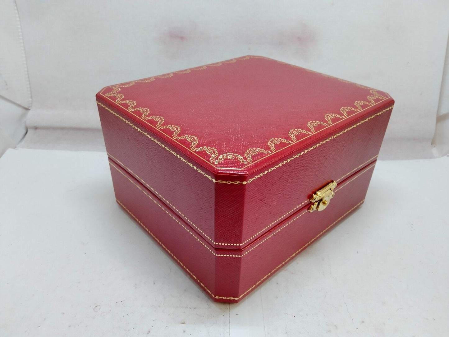 VINTAGE GENUINE CARTIER watch box case wood leather red COWA 0049 231113018mS