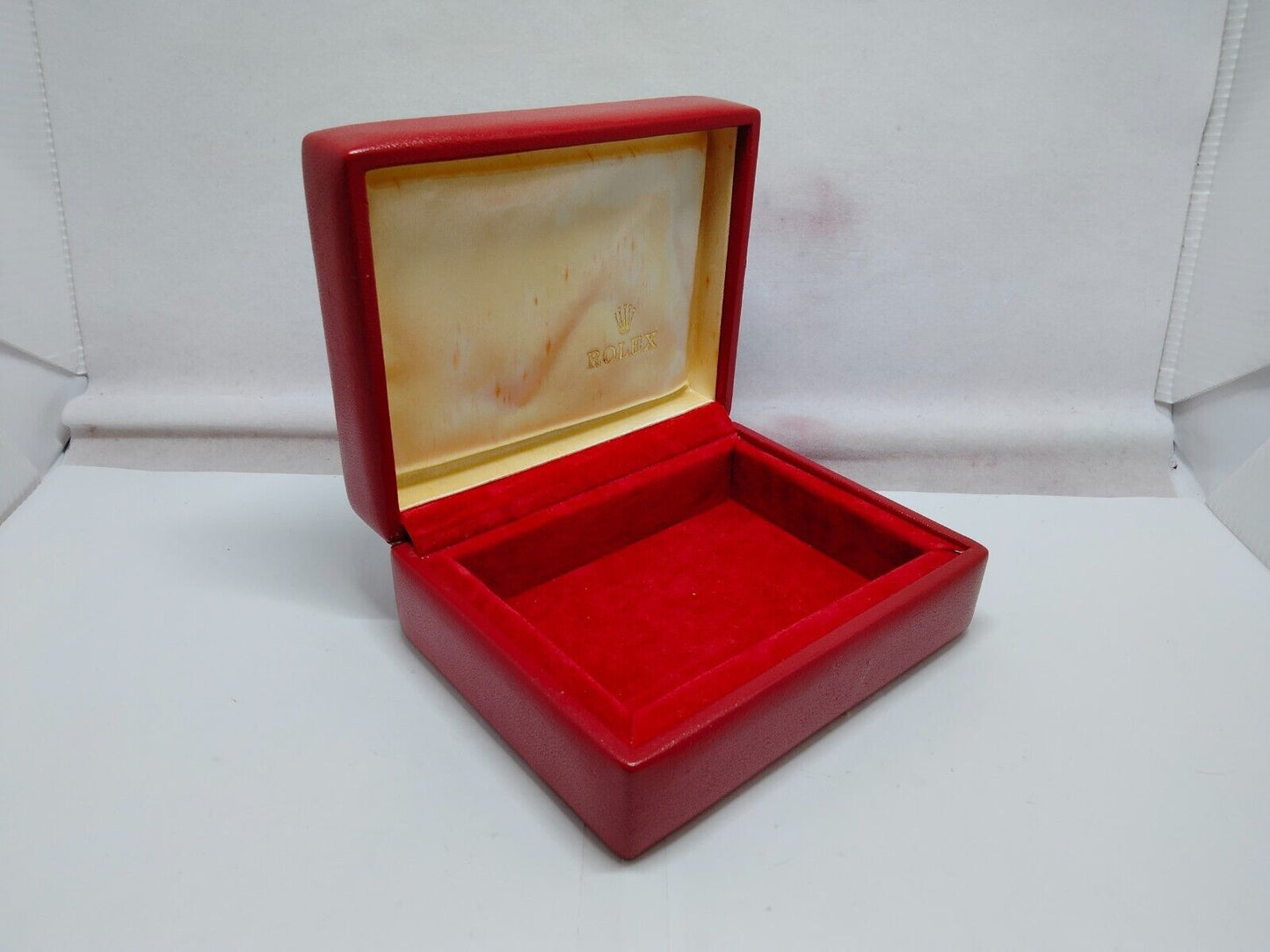 VINTAGE GENUINE ROLEX Red watch box case 14.00.01 no inner wood 230715001y2S