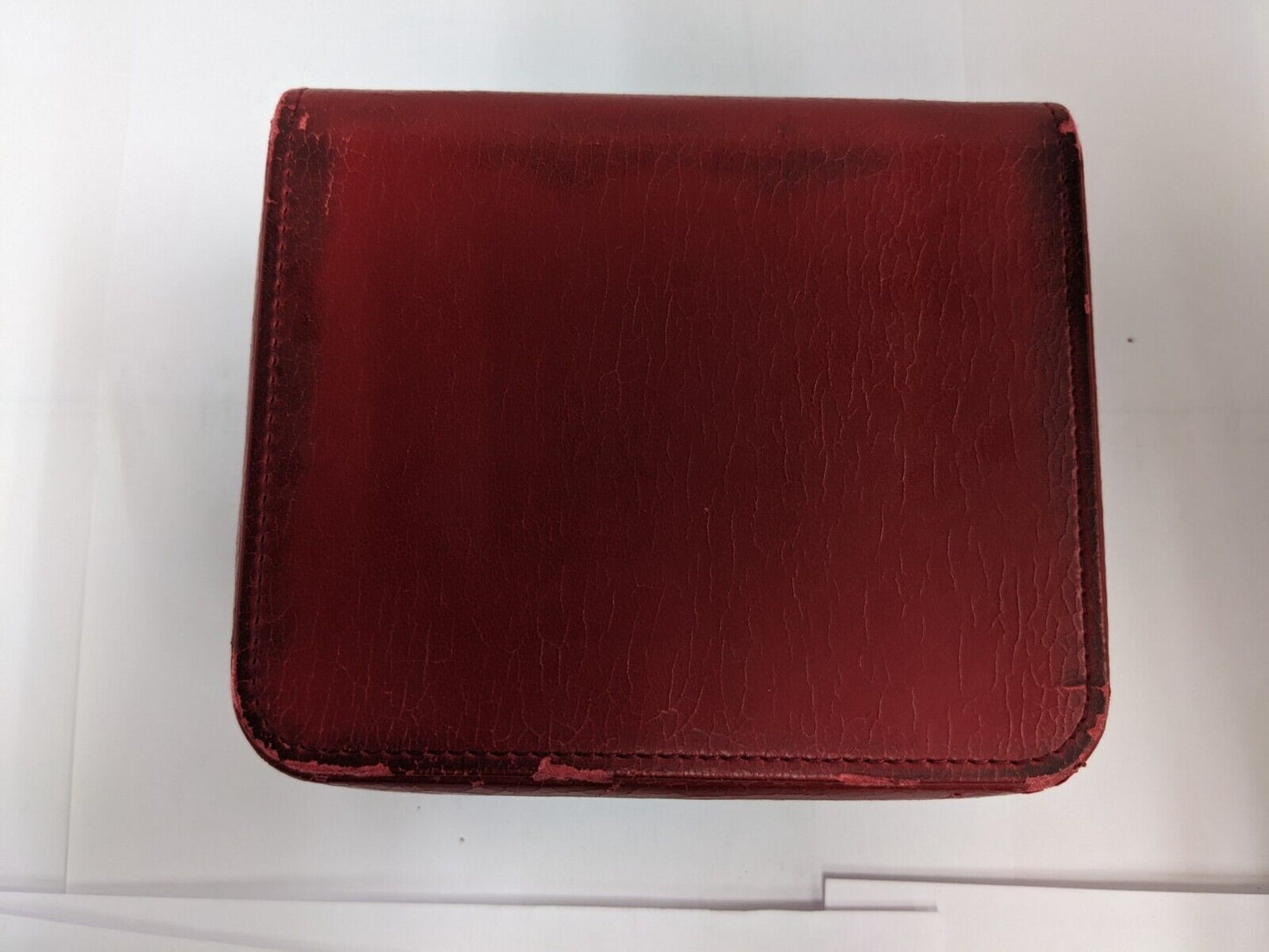 VINTAGE GENUINE OMEGA Speedmaster Seamaster watch box Case Red wood 231003012y2S