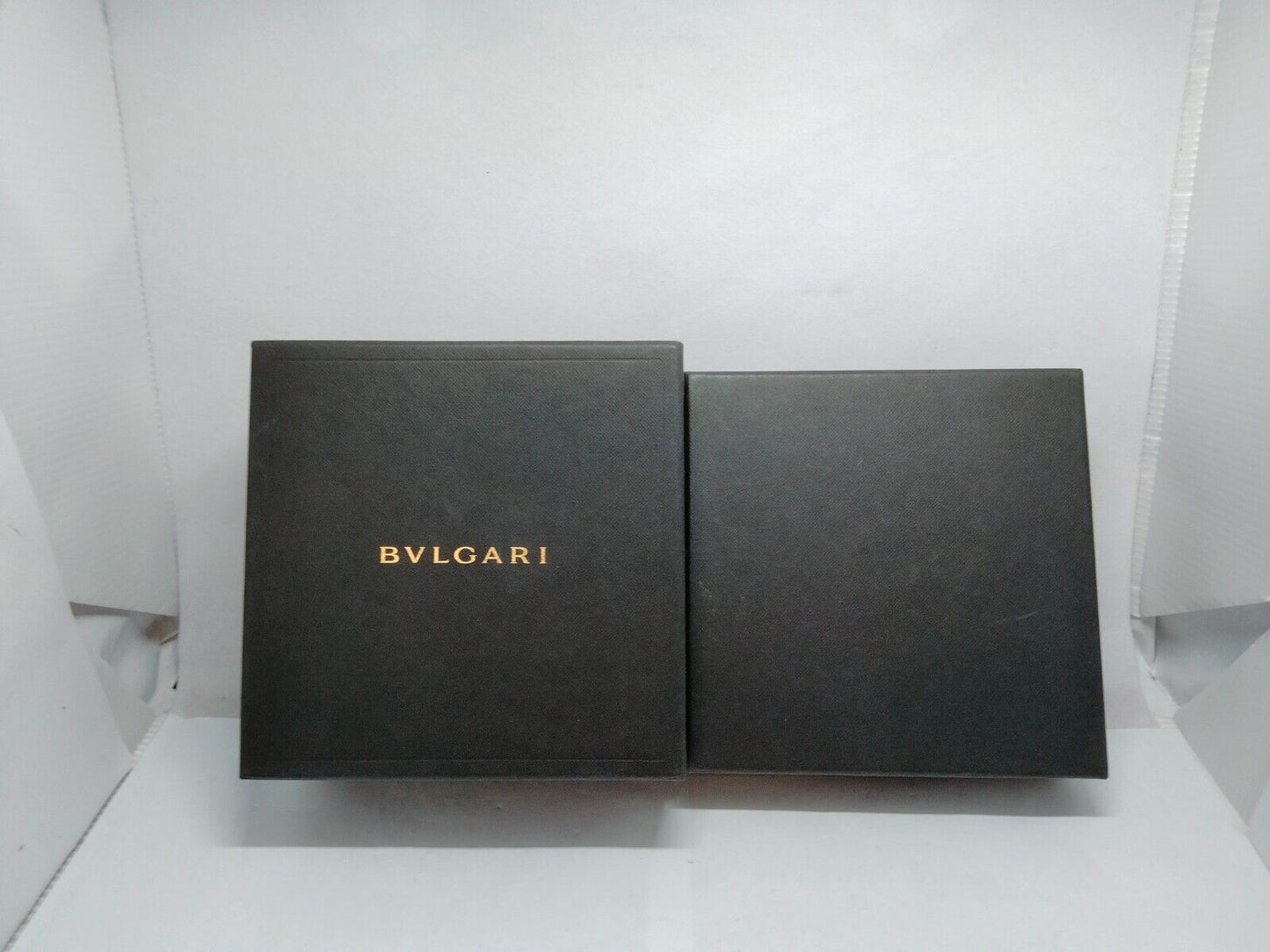 VINTAGE GENUINE BVLGARI watch box case black leather 230530001yS