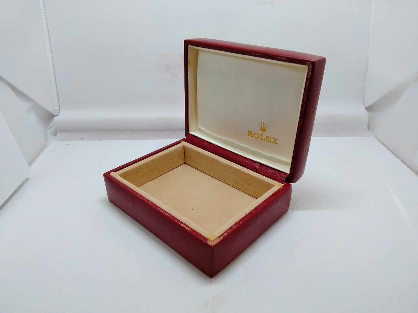 VINATAGE GENUINE ROLEX watch box case red wood leather 14.00.08 1021003y1S