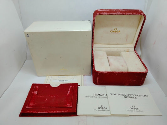 VINTAGE GENUINE OMEGA Speedmaster Seamaster Watch Red Box Case leather 0915010yS