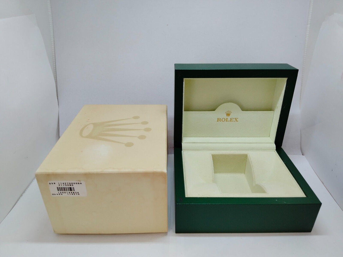 GENUINE ROLEX 114270 Explorer Green Watch Box Case no inner cushion 0717005yS