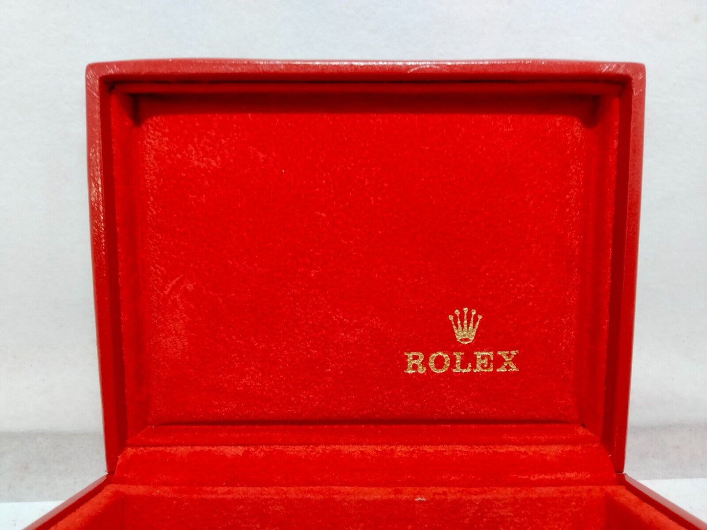 VINTAGE GENUINE ROLEX Red Watch Box Case 14.00.02 no inner wood  231029001yS