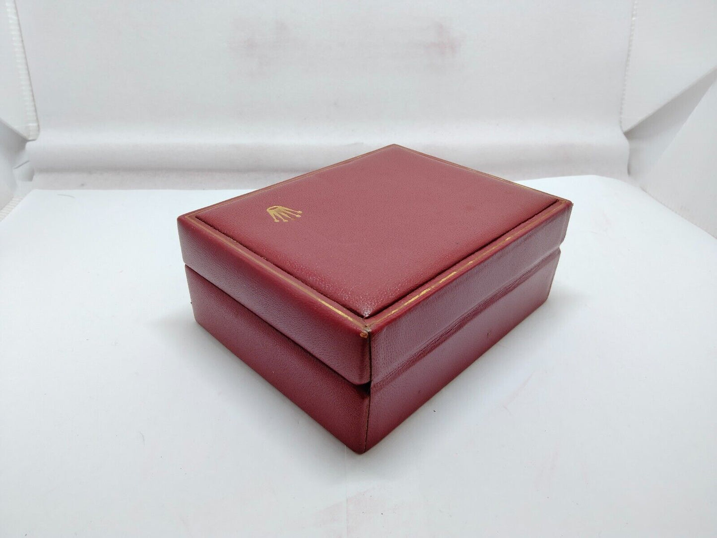 VINATAGE GENUINE ROLEX watch box case red wood leather 14.00.08 1021003y1S