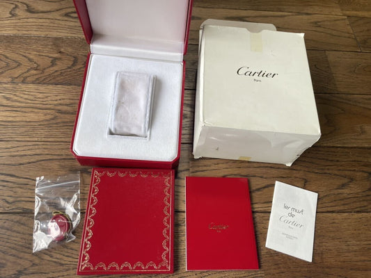 VINTAGE GENUINE CARTIER watch box case wood leather Red 231226007yS