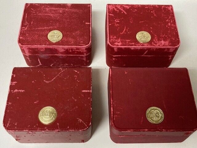 VINTAGE GENUINE OMEGA Seamaster Speedmaster watch box case red 4 set 230903005yS